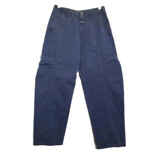 VTG Marithe Francois Girbaud NAVY BLUE 33 x 32 Pants Y2K 90 Baggy Cargo Utility